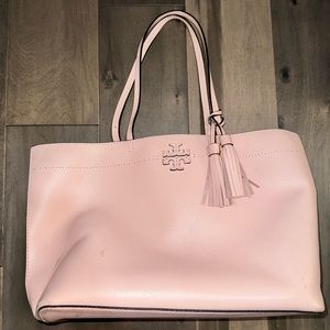 Tory Burch McGraw Pink Leather Tote Bag